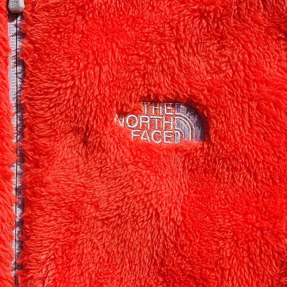 The North Face Vintage Fleece Bright Orange Red Fleece Zip Up Jacket Women's S - Picture 4 of 14